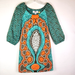 Anthropologie Dresses | Doreen Mashika Anthropologie Womens Tunic Dress Size 2 Green Tribal Geometric | Color: Green | Size: 2
