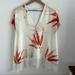 Zara Tops | B|W Zara Collection Tropical Art Lace Trimmed Longline Top Shirt Blouse Large | Color: Cream/Pink | Size: L