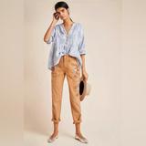 Anthropologie Pants & Jumpsuits | Anthropologie Wanderer Floral Embroidered Cargo Pants Size 27 Women Summer | Color: Tan | Size: 27