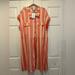 Lularoe Dresses | Bnwt Lularoe Size 3xl Stacie Dress Orange And White Stripes | Color: Orange/White | Size: 3x