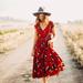 Free People Dresses | Free People All I Got Maxi Dress Floral Red Size 2 | Color: Black/Red | Size: 2