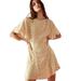 Free People Dresses | Free People Women’s Beige Floral Wide Sleeve Dress S L119-27 | Color: Cream/Orange | Size: S