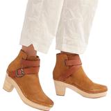 Free People Shoes | Free People Bungalow Sand Brown Suede Wooden Clog Boots Shoes Size 37 | Color: Brown | Size: 37eu