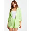 Quiz Lime Ruched Sleeve Blazer, Green, Size 16, Women