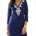 Lilly Pulitzer Dresses | Lilly Pulitzer Navy Dress With White Piping In Size Medium. Euc. | Color: Blue/White | Size: M