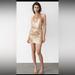 Zara Dresses | Halter Short Sequin Dress | Color: Gold | Size: S