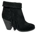 Jessica Simpson Shoes | Jessica Simpson Size 8m Black Suede Heeled Ankle Boots Shootie Bootie Fringe | Color: Black | Size: 8