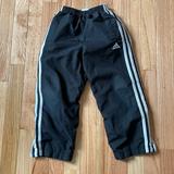 Adidas Bottoms | Adidas Track Pants Youth 5 Black White Logo Sweatpants Straight Leg Boys | Color: Black/White | Size: 5tb