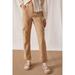 Anthropologie Pants & Jumpsuits | Anthropologie Khaki High Rise Cropped Cargo Utility Pants Gold Pinstripe Size 10 | Color: Tan | Size: 10