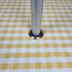 140cm Round PVC Tablecloth with Parasol Hole - Yellow Check - Garden Tablecloth Outdoor Vinyl