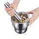 UNbit Stainless Steel Mortar & Pestle - 5" Pill Crusher,Spice Grinder,Herb Bowl,Garlic Press,Pepper Grinder,Coffee Masher for Herbs,Spices,Pesto,and Guacamole Silver