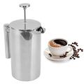 HYWHUYANG French Press Coffee Maker, 350ML Stainless Steel Double Wall Coffee Tea Maker, Hand Brewed Coffee Press with Filter Screen (1000ml)
