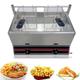 Gas Deep Fryer Commercial Countertop Gas Fryers Stainless Steel Deep Fryer With Baskets and Temperature Control Fast heating (C)