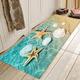 WODEJIA Non Slip Bath Rugs Sponge Foam for Bathroom,Durable Flannel Mat Bright 3D Print Rug for Living Room, Absorbent Water Clearance MatS for Forlaundry Room, Beach Starfish Scallop Decor carpt