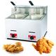 Deep Fat Fryer, Stainless Steel LPG Fryer, Freestanding Temperature Control, with Lid, Large Capacity Gas Deep Fat Fryer Easy Clean for Food Cooking (72)