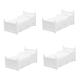 TOYANDONA 4pcs Mini Doll House Bed Furniture Doll House Miniature Bed Miniature Doll Bed Pretend Toy Bed Ornament Dolls Bed Miniature Bed Model Mini House Bed White Wooden Ob11 Props