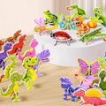 MICOZY 25PCS Educational 3D Cartoon Puzzle - 2024 New 3D Puzzles for Kids Toys, 3D Jigsaw Puzzles Cartoon Educational Toys for Boys & Girls (Insects+Dinosaurs)