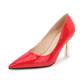 Women Stiletto High Heel Pointed Toe Slip-On Pumps Court Shoe Dress Wedding Sexy 8CM Heels,Red,6.5 UK
