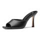 Castamere Square Open Toe Heeled Sandals for Women High Stiletto Heels Slip-on Mules Dress Comfortable Casual Summer Shoes 3.5 Inches Heels Black 5.5 UK