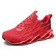 WaveStride Running Shoes Men's Trainers Women's Sports Shoes Lightweight Breathable Gym Fitness Outdoor Gym Shoes 38-46EU, red, 10 UK