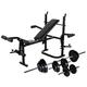 Camerina Weight Bench with Weight Rack, Barbell and Dumbbell Set 30.5kg,Weight Bench,Bench,Strength Training Equipment(SPU:275368)