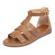 CreoQIJI Women's Shoes Blue Simple Solid Sandals Roman Style Flat Bottom Comfortable Non-Slip Buckle Strap Shoes Shoes Women's Heel Boots, brown, 9 UK