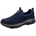 AEHO Wide Fit Trainers Men Mens Trainers Slip On Casual Suede Upper Walking Gym Sports Sneakers Running Shoes Outdoor Trainers Men Comfortable Loafers,Blue,43/265mm