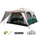 Family Outdoor Camping Tent Large Bell Tents with Awning Canopy, Big Family Tent for Outdoor, Picnic, Camping, Family, Friends Gathering, 2-Rooms and 1-Bathroom