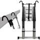 MCZY Heavy Duty Telescoping Ladder, with Hook Ladders Max Load 150Kg Multi-Purpose Ladder Extension Portable Telescopic Ladder Stepladder (Color : Silver, Size : 4.4m) surprise gift