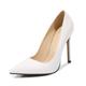 HJKLW Women Fashion Pointed Toe High Heel Pumps Sexy Slip on Stiletto Party Shoes 11CM/4.3IN,White,8.5 UK