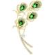 Brooch For Women,brooches Ladies Fashion Accessories Ladies Elegant Luxury Feather Brooch Cubic Zirconia Flower Wedding Banquet Brooch Brooch brooches for Women (Metal Color : Green) (color One size)