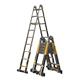MCZY Aluminum Telescoping Ladder, for Loft Office Engineering Household Ladder with Stabilizer Portable Extension Ladder Stepladder (Color : Black, Size : 2.1+2.1m) surprise gift