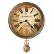 Howard Miller J.H. Gould and Co. III Wall Clock 620-441 – 38 cm Antique Brass Pendulum with Auto Daylight Savings Time and Quartz Movement