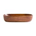 VIPAVA Breakfast Trays Wood Oval Solid Wood Pan Plate Fruit Dishes Saucer Tea Tray Dessert Dinner Plate Snack Serving Plate Tableware Set for Kitchen
