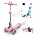 3 Wheel Kids Scooter, iScooter iK2 Electric Scooter for Kids with Bluetooth Speaker, LED Light Up Wheels and 3 Adjustable Heights, Toddler Scooter for Boys Girls Ages 3-12, Gift for Kids