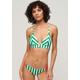Triangel-Bikini-Top SUPERDRY "STRIPE TRIANGLE BIKINI TOP" Gr. L, N-Gr, grün (green stripe) Damen Bikini-Oberteile Ocean Blue