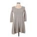 American Eagle Outfitters Casual Dress - Sweater Dress: Gray Chevron/Herringbone Dresses - Women's Size Small