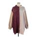 Nasty Gal Inc. Casual Dress - Shirtdress High Neck 3/4 sleeves: Burgundy Print Dresses - Women's Size 22