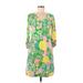 Lilly Pulitzer Casual Dress - Mini V Neck 3/4 sleeves: Green Print Dresses - Women's Size Medium