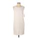 Liz Claiborne Casual Dress - Shift Scoop Neck Sleeveless: Ivory Print Dresses - New - Women's Size 2 Petite