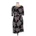 Signature by Robbie Bee Casual Dress: Black Floral Motif Dresses - Women's Size X-Large