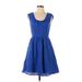 J.Crew Casual Dress - Mini Scoop Neck Sleeveless: Blue Solid Dresses - Women's Size 2