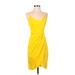 Zalalus Cocktail Dress - Sheath: Yellow Solid Dresses - Women's Size Small