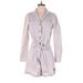 J.Crew Romper Collared Long sleeves: Gray Solid Rompers - Women's Size 4
