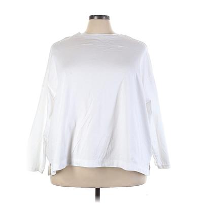 Old Navy Long Sleeve T-Shirt: White Tops - Women's Size 4X
