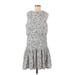 Ann Taylor Casual Dress - DropWaist High Neck Sleeveless: Gray Dresses - New - Women's Size 8