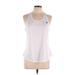 Adidas Active Tank Top: White Activewear - Women's Size Large