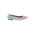 Kaari Blue Flats: Slip On Chunky Heel Casual Purple Shoes - Women's Size 8 1/2 - Pointed Toe