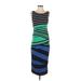 Bailey 44 Casual Dress - Midi: Green Stripes Dresses - Women's Size Medium