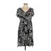 AB Studio Casual Dress - Mini V Neck Short sleeves: Black Dresses - Women's Size Large